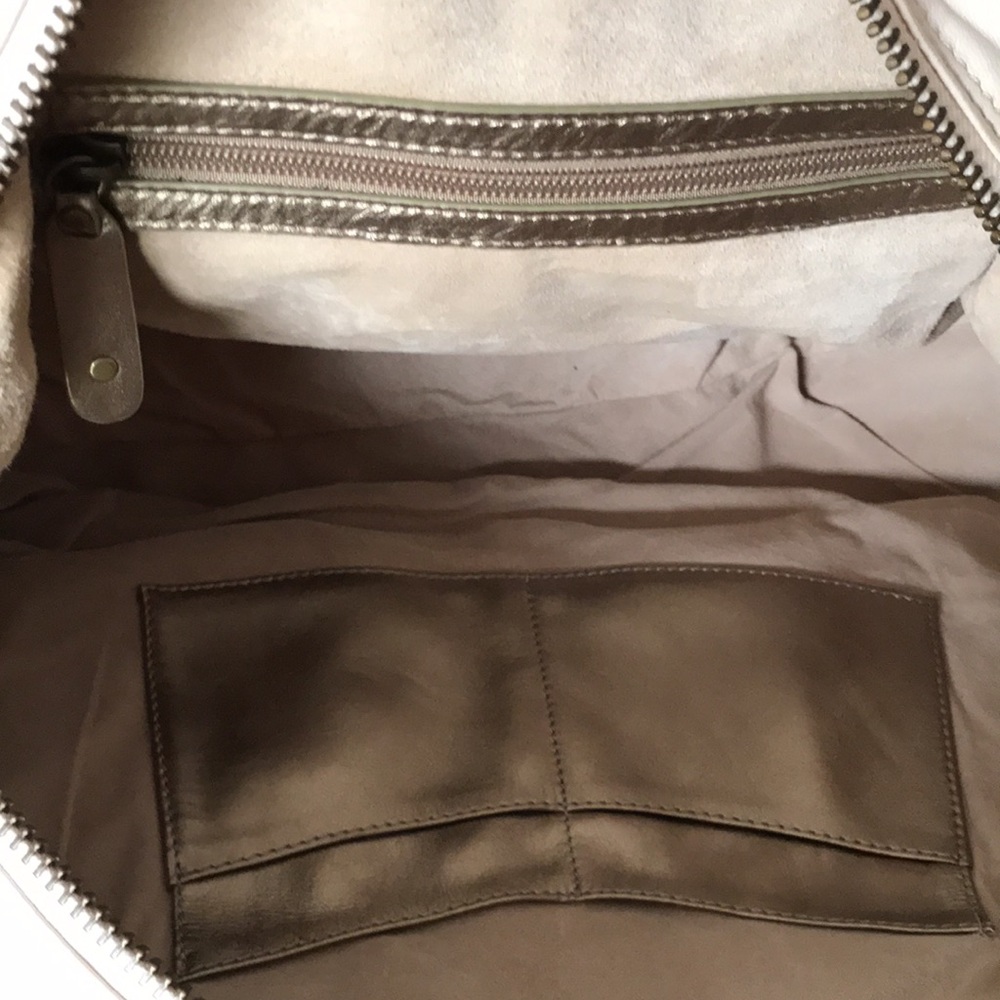Botkier Bianca Ivory/Gold Leather Satchel Handbag - Picture 10 of 14